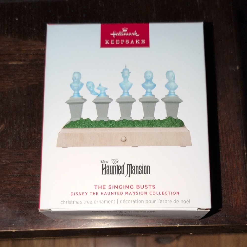 Hallmark Keepsake Haunted Mansion Singing Busts Ornament - Blue and Green
